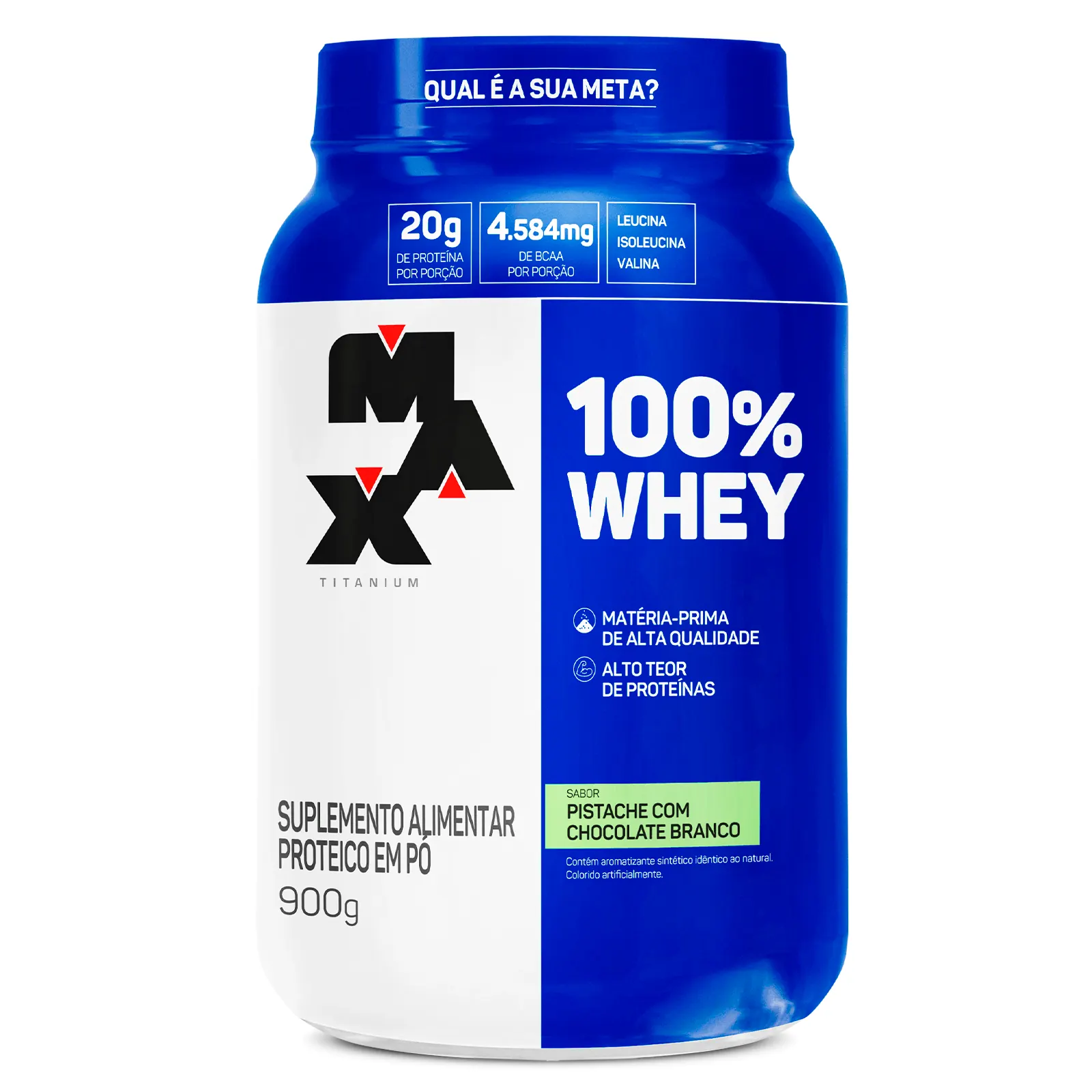 100% Whey 900g Pote - Max Titanium - Alta tecnologia