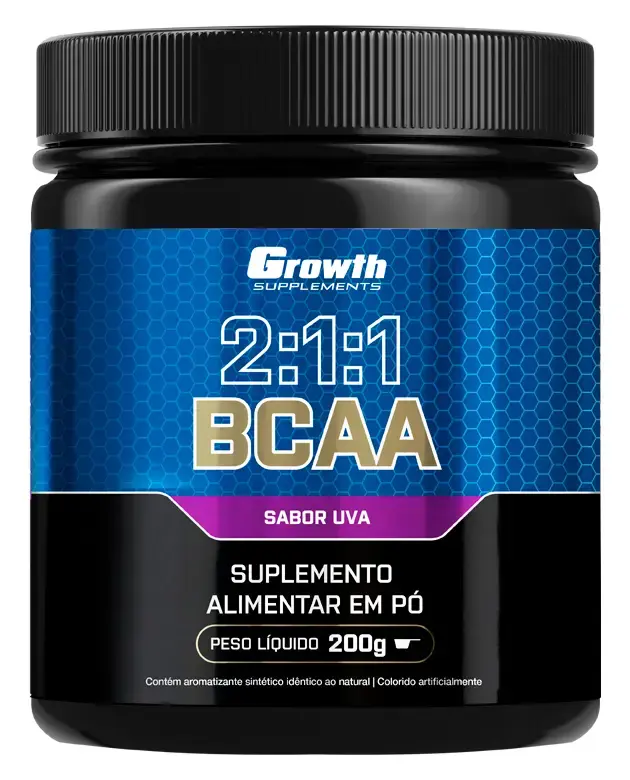 BCAA 2:1:1 200g Em Pó - Growth Supplements - Proporção clássica 2:1:1