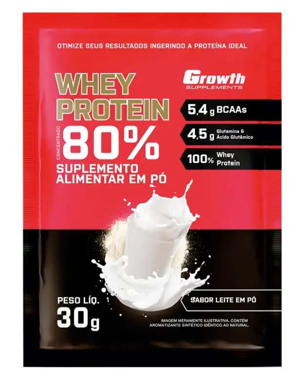 Dose Whey Protein Concentrado 30g - Growth Supplements - Porção individual prática