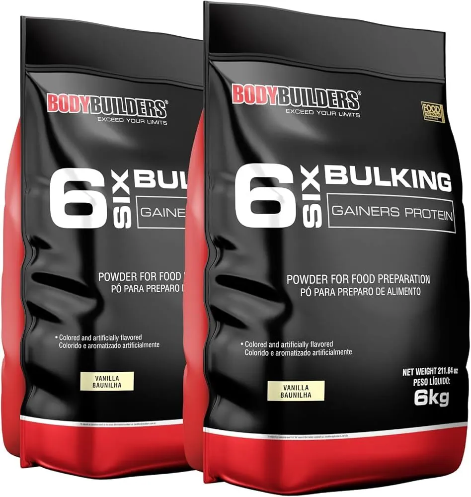 Kit 2x Hipercalórico 6 Six Bulking Baunilha 6kg - Bodybuilders - 6Kg total