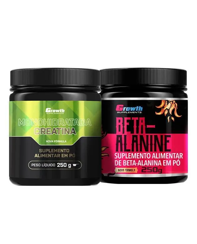 Kit Creatina 250g + Beta Alanina 250g - Growth Supplements - Creatina + Beta Alanina