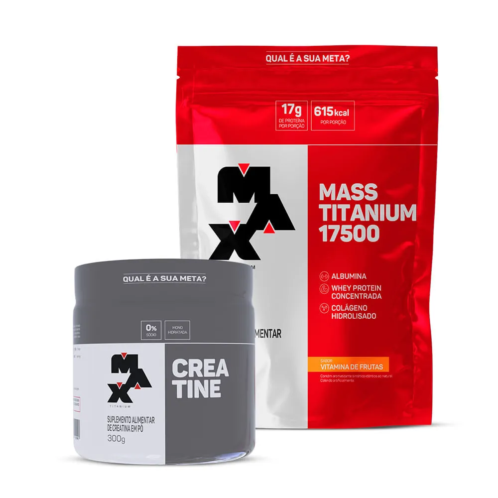 Kit Creatina 300g + Mass Titanium 3Kg - Max Titanium