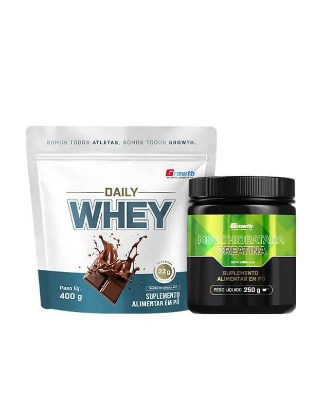 Kit Daily Whey 400g e Creatina Monohidratada 250g - Growth Supplements