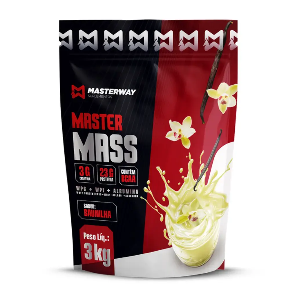 Master Mass Hipercalórico 3Kg - Masterway Suplementos - Ganho de peso saudável