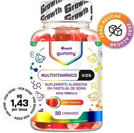 Multivitamínico Kids Gummy 30 Un - Growth Supplements - Especial para crianças