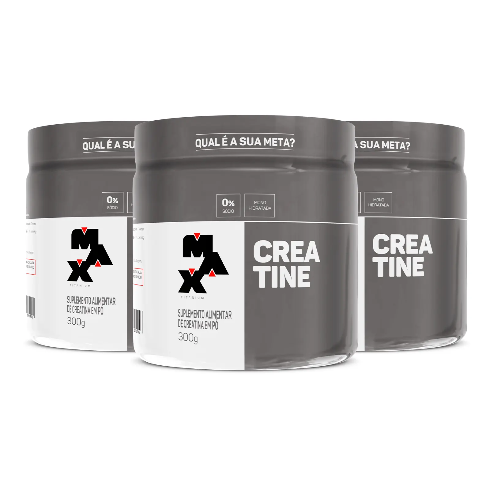 Pack 3x Creatina 300g - Max Titanium - Máxima economia