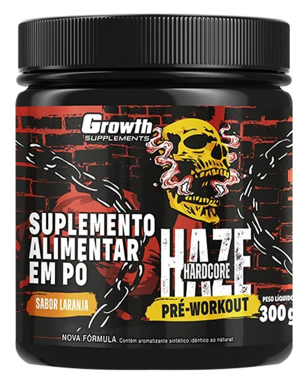 Pré-Treino Haze Hardcore 300g - Growth Supplements - Alta concentração de cafeína