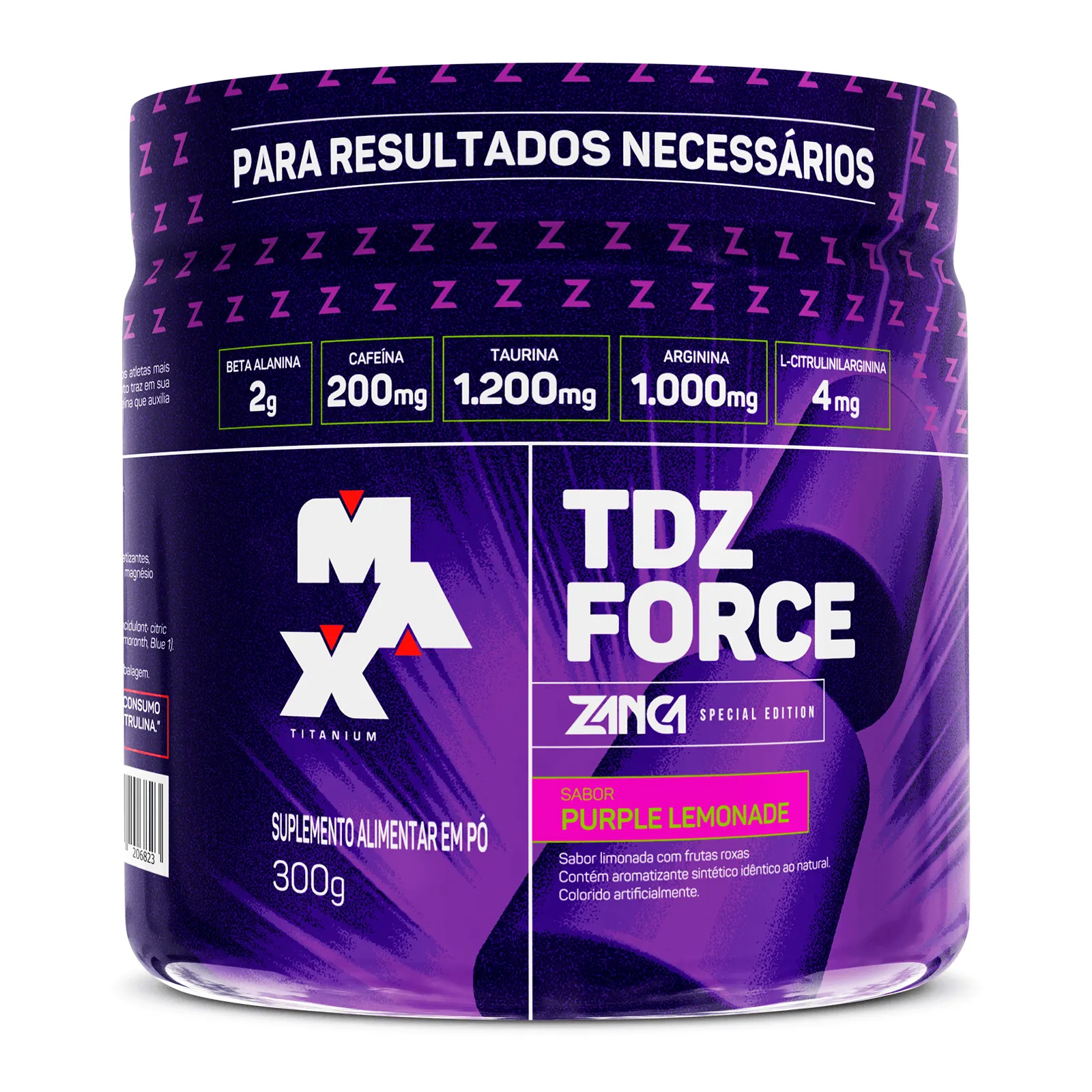 Pré-Treino TDZ Force Gabriel Zancanelli 300g - Max Titanium - Fórmula potente