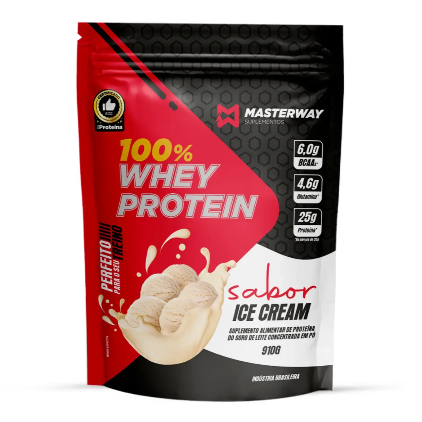 Whey Protein Concentrado 910g - Masterway Suplementos - Proteína de alta qualidade