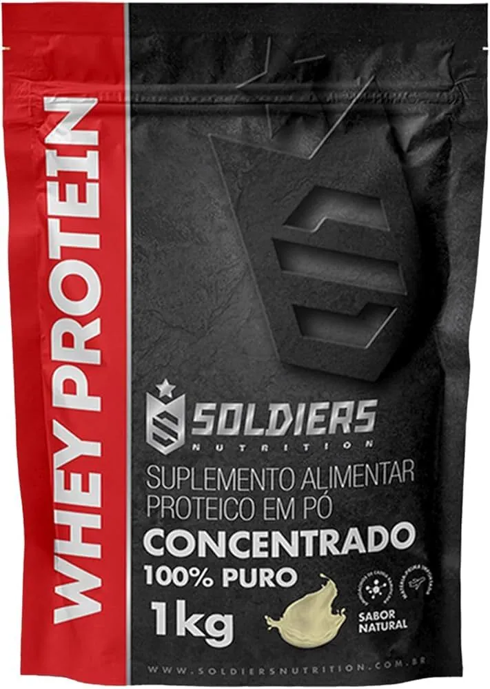 Whey Protein Concentrado Natural 1kg - Soldiers Nutrition - Sem saborizantes artificiais