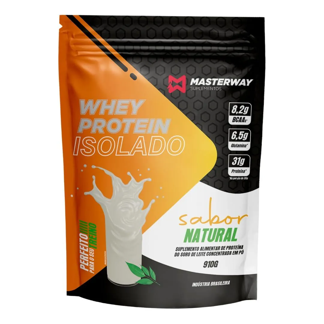 Whey Protein Isolado 910g - Masterway Suplementos - 90% de proteína